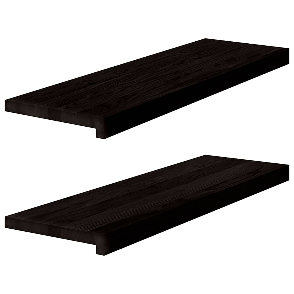 Stufenmatten 2 Stk. Braun-Schwarz 80x30x2 cm Massivholz Eiche