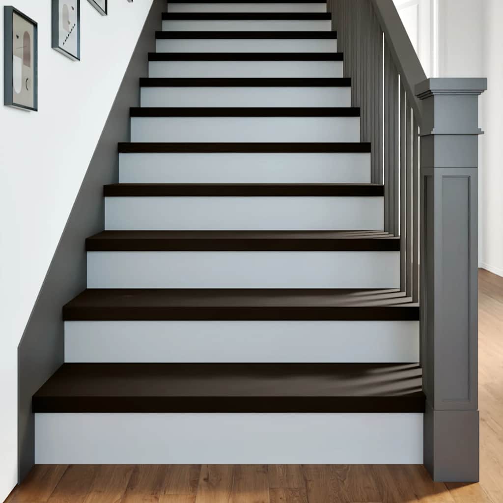 Stufenmatten 2 Stk. Braun-Schwarz 90x30x2 cm Massivholz Eiche