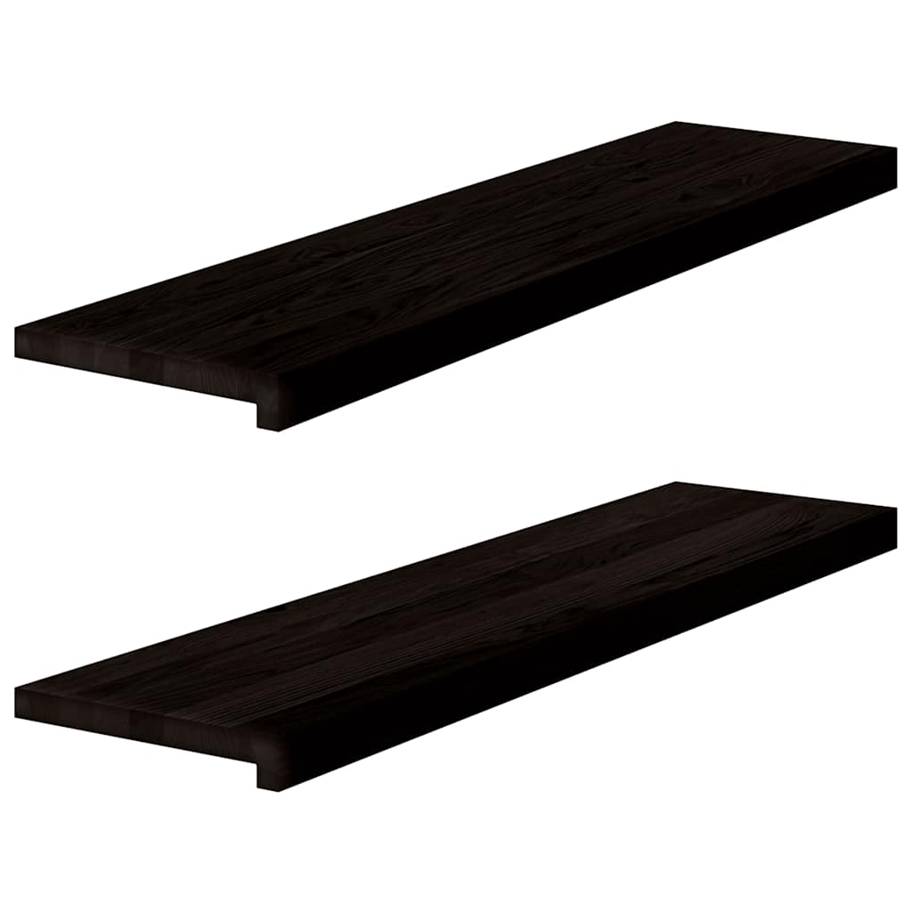 Stufenmatten 2 Stk. Braun-Schwarz 100x30x2 cm Massivholz Eiche