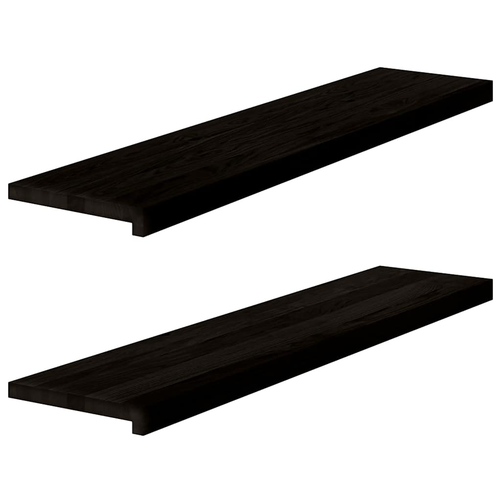 Stufenmatten 2 Stk. Braun-Schwarz 110x30x2 cm Massivholz Eiche