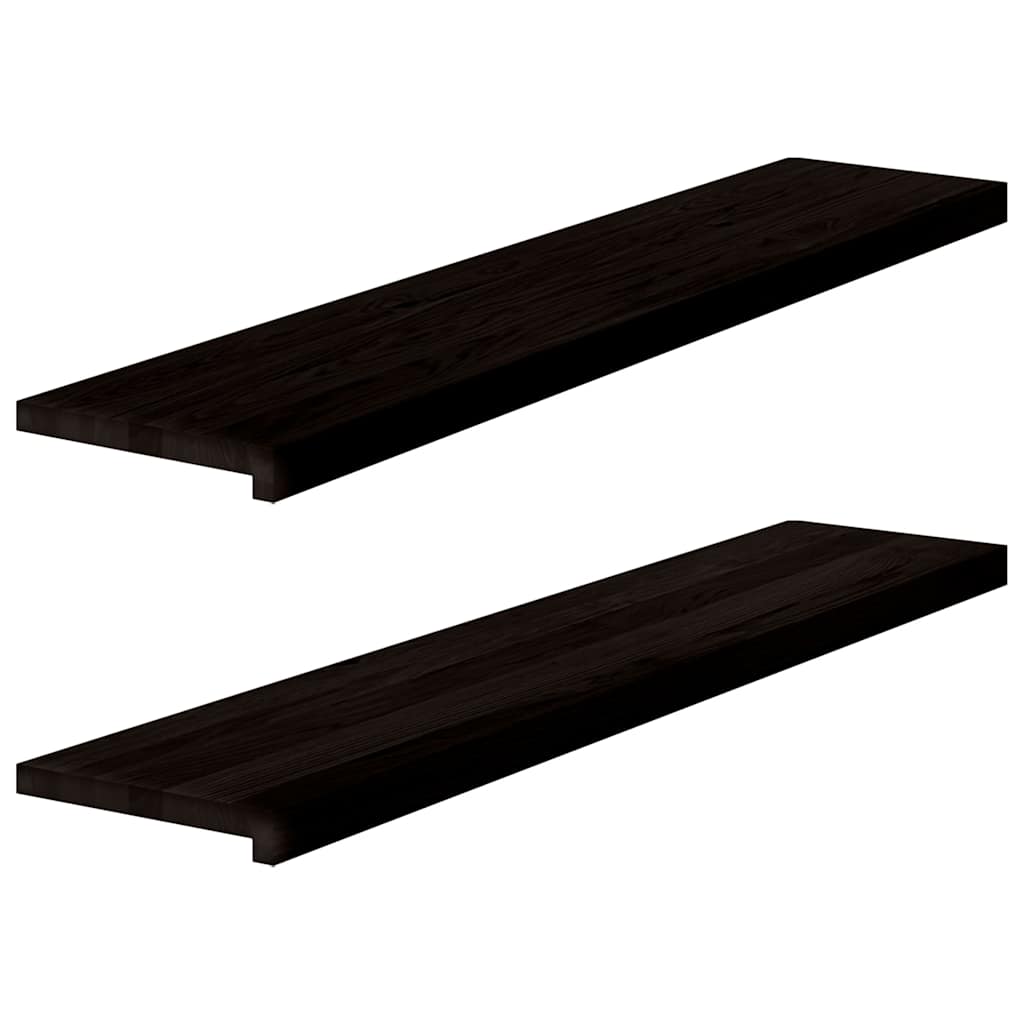 Stufenmatten 2 Stk. Braun-Schwarz 120x30x2 cm Massivholz Eiche