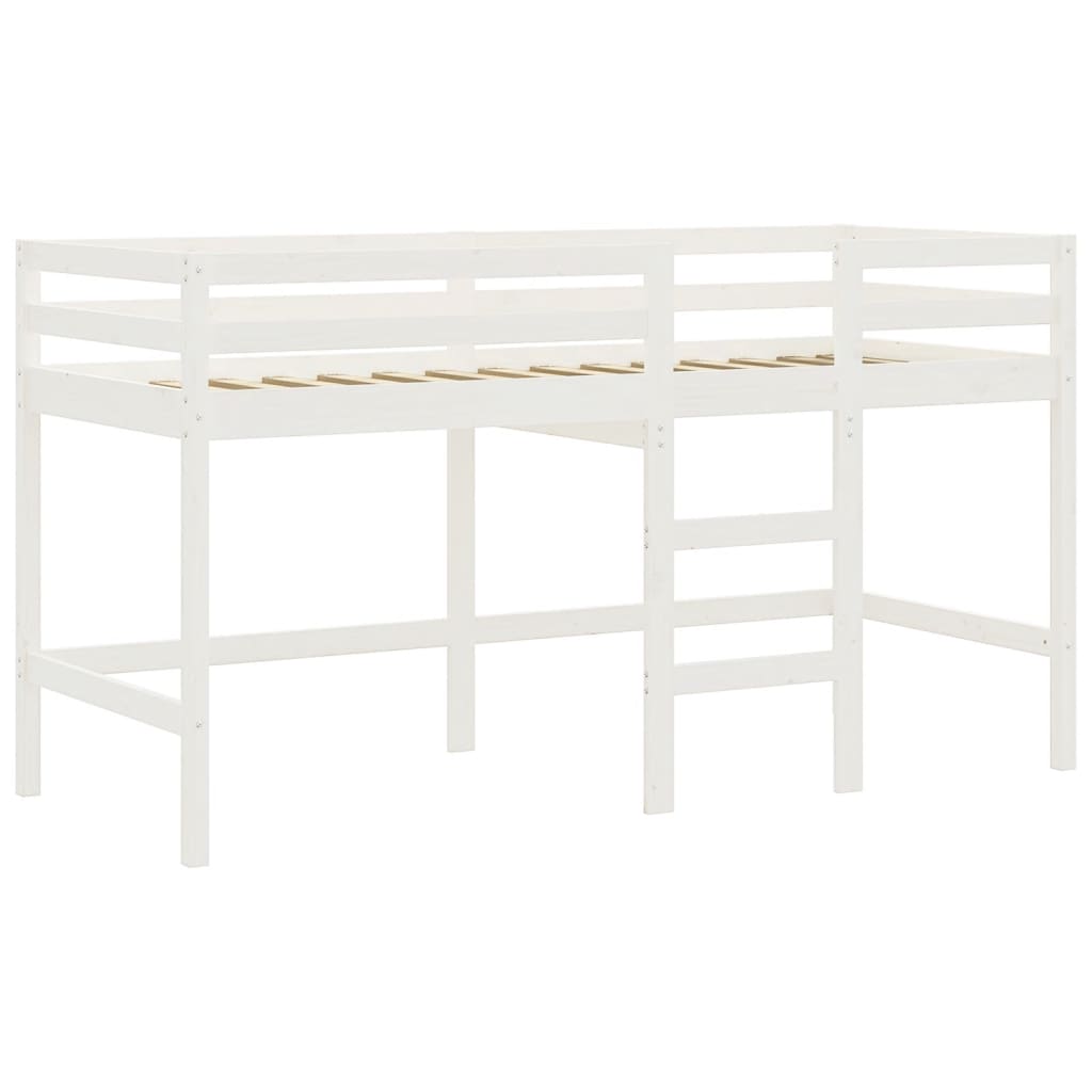 Children's loft bed with tunnel white &amp; black 90x190 cm pinewood