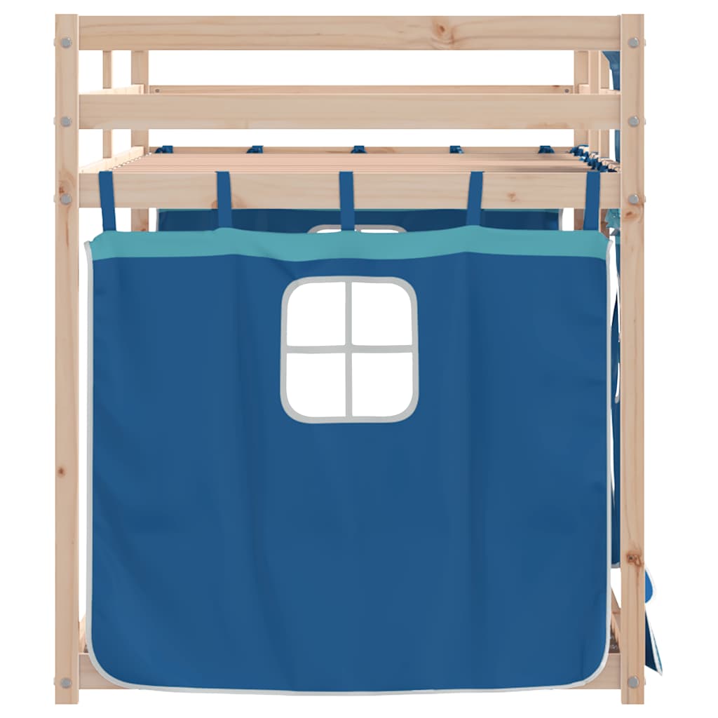 Etagenbett ohne Matratze Blau 90x200 cm Massivholz Kiefer