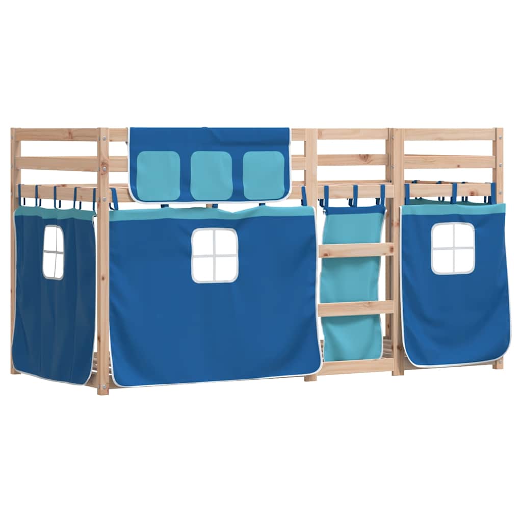 Etagenbett ohne Matratze Blau 90x190 cm Massivholz Kiefer