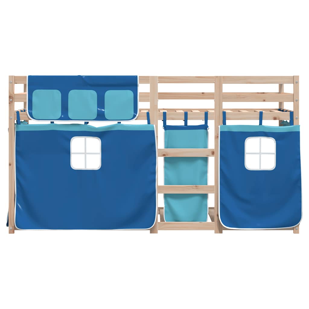Etagenbett ohne Matratze Blau 90x190 cm Massivholz Kiefer