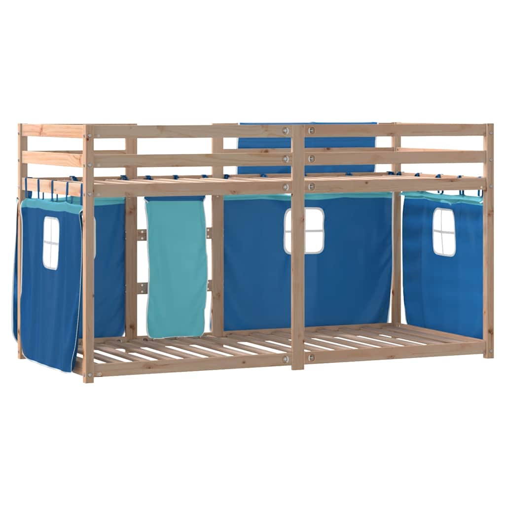 Etagenbett ohne Matratze Blau 90x190 cm Massivholz Kiefer