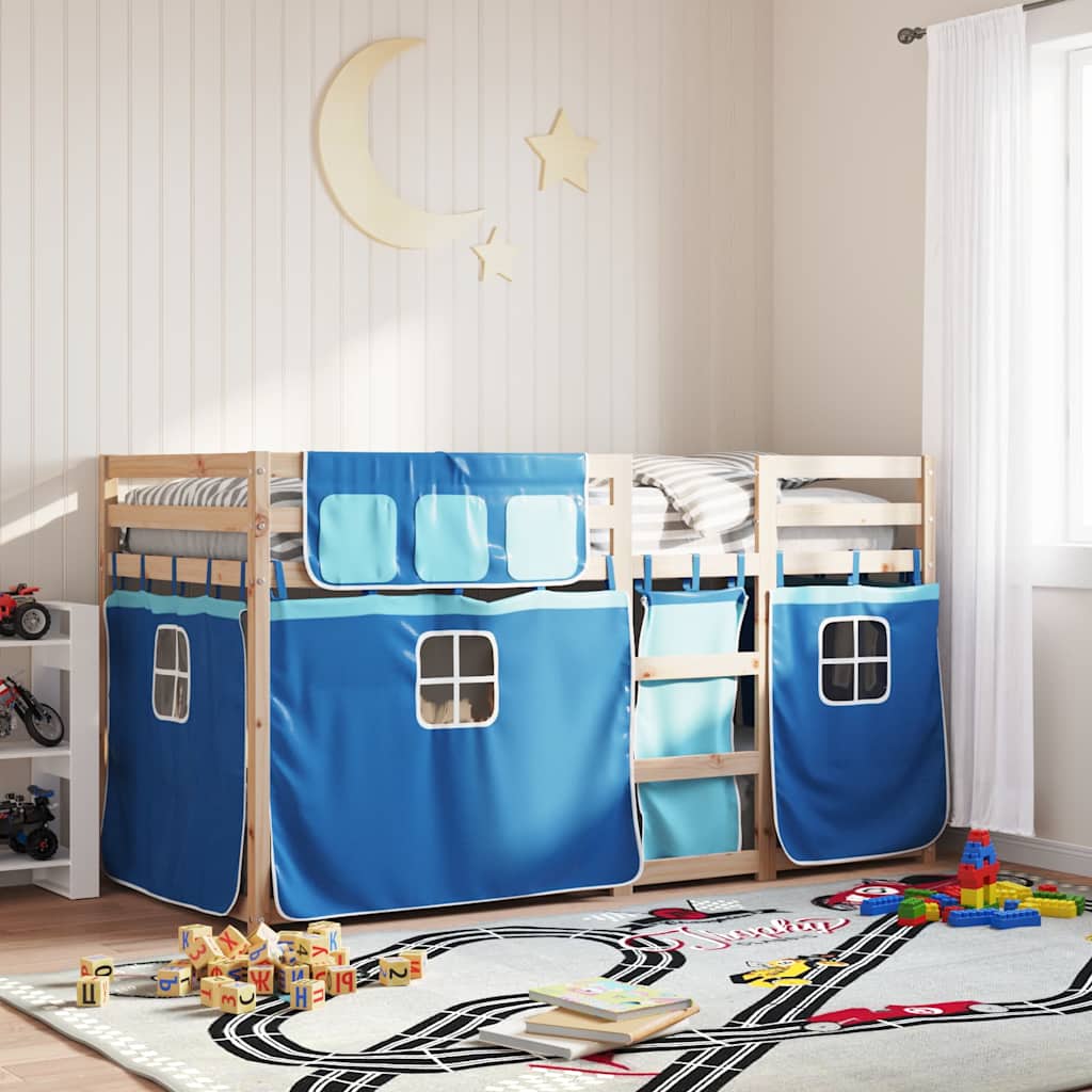 Etagenbett ohne Matratze Blau 90x190 cm Massivholz Kiefer