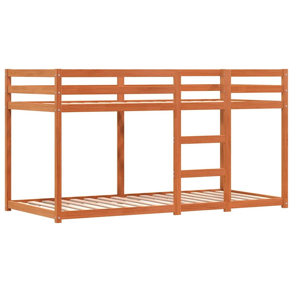 Etagenbett ohne Matratze Braun & Blau 90x190 cm Massivholz Kiefer