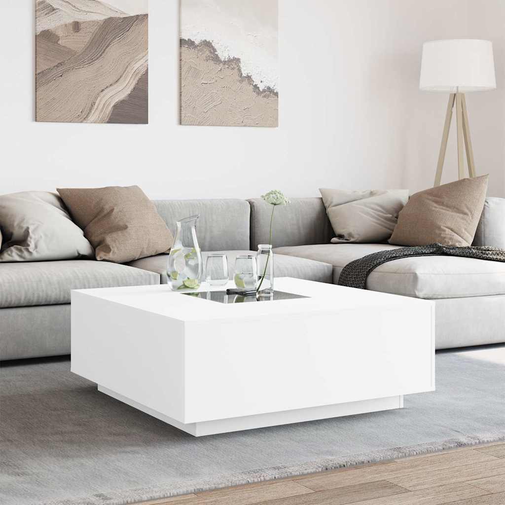 Couchtisch mit Infinity-LED Weiß 100x100x40 cm