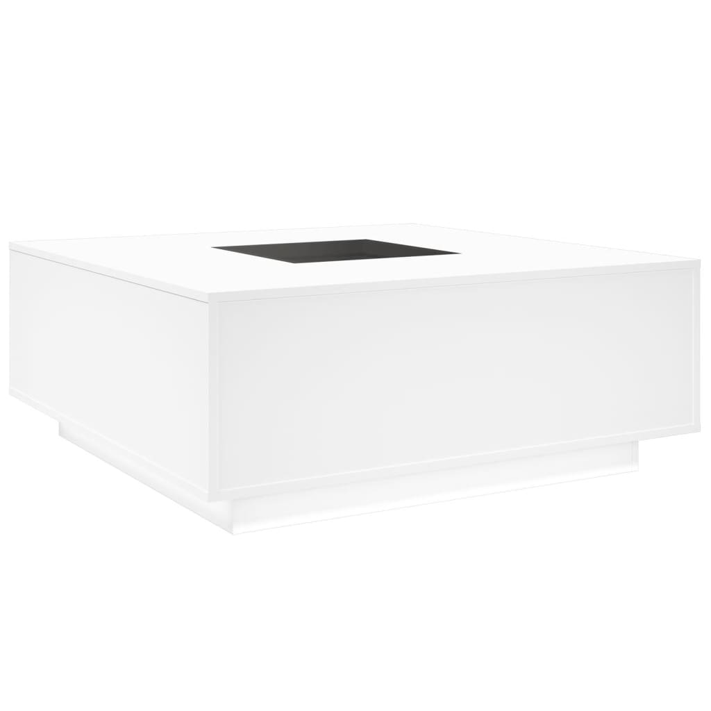 Table basse avec LED Infinity blanche 100x100x40 cm