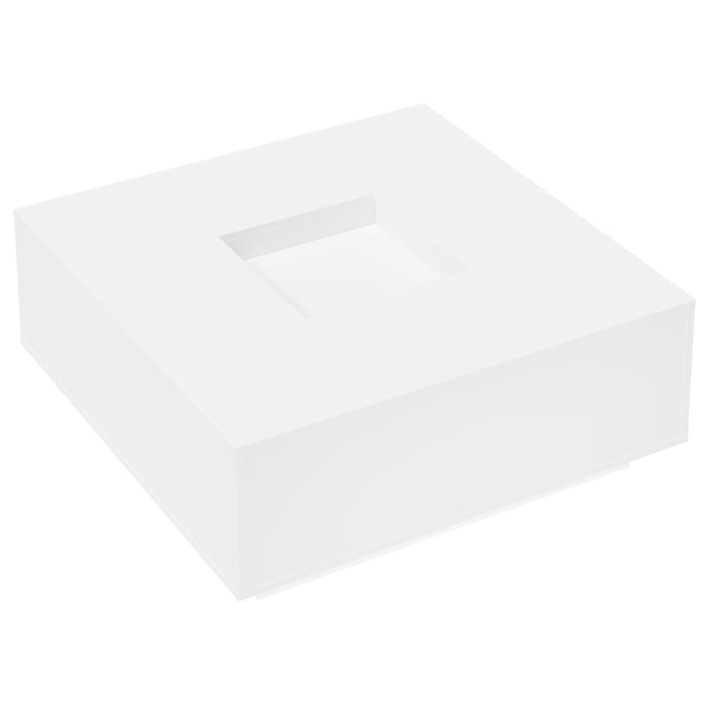 Table basse blanche 100x100x40 cm en bois