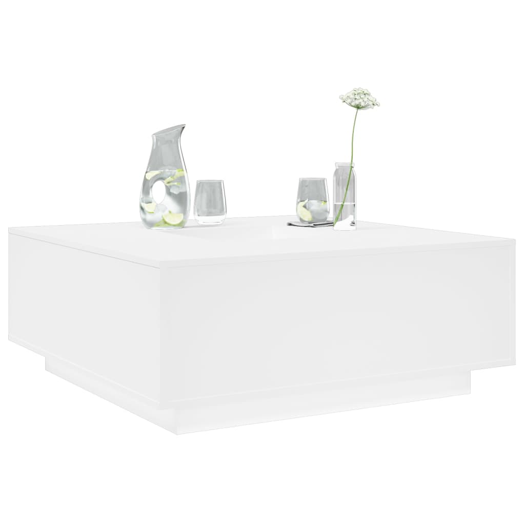 Table basse blanche 100x100x40 cm en bois