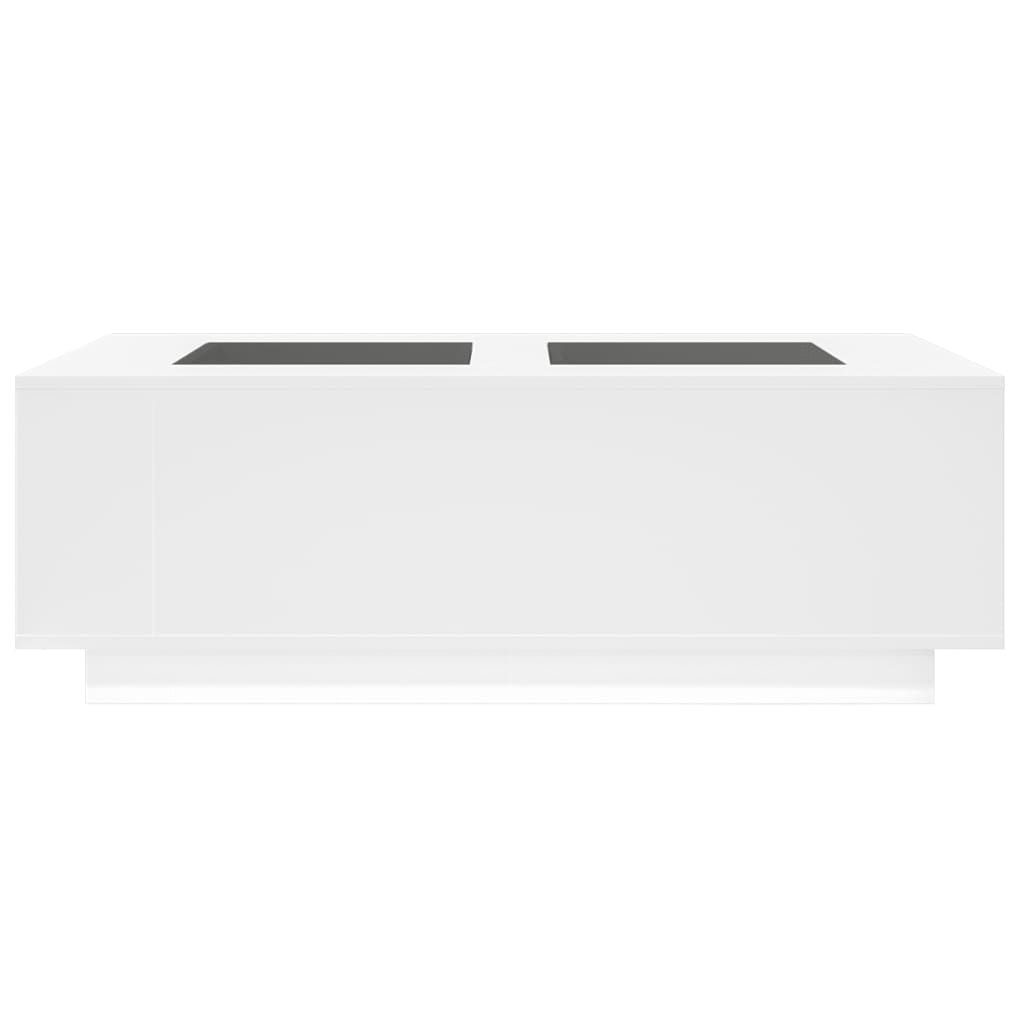 Table basse avec LED Infinity blanche 116x69x40 cm