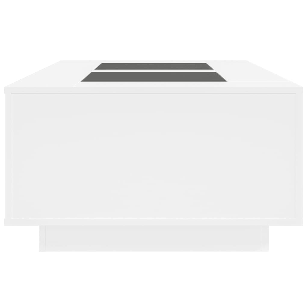 Table basse avec LED Infinity blanche 116x69x40 cm