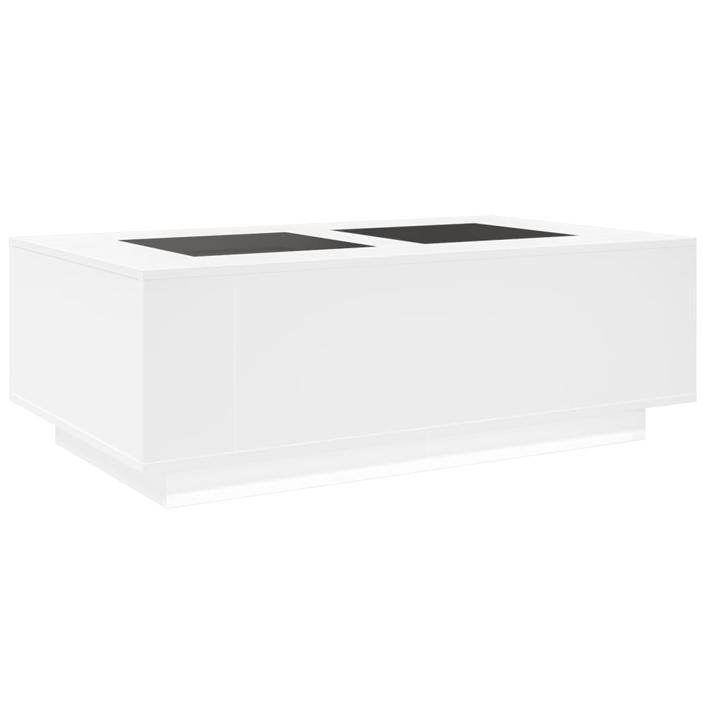 Table basse avec LED Infinity blanche 116x69x40 cm