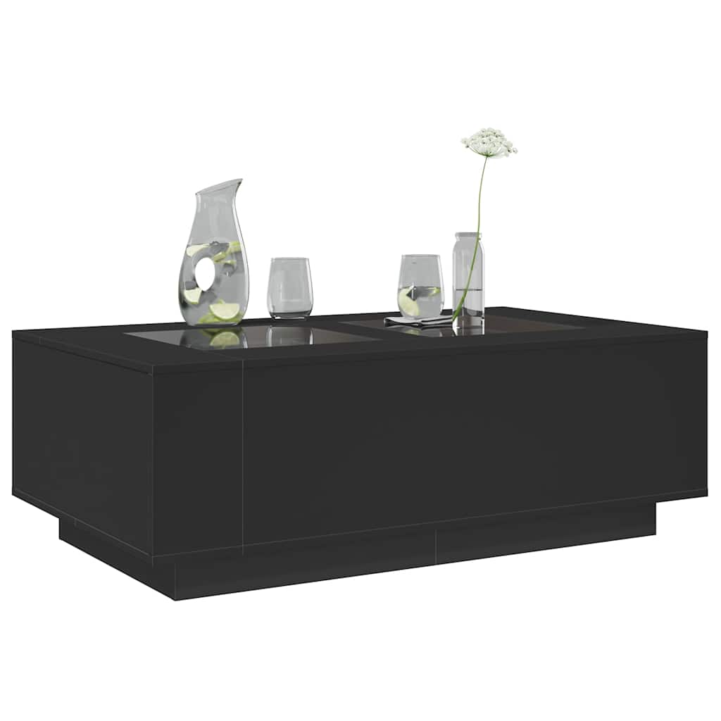 Table basse avec LED Infinity Noir 116x69x40 cm
