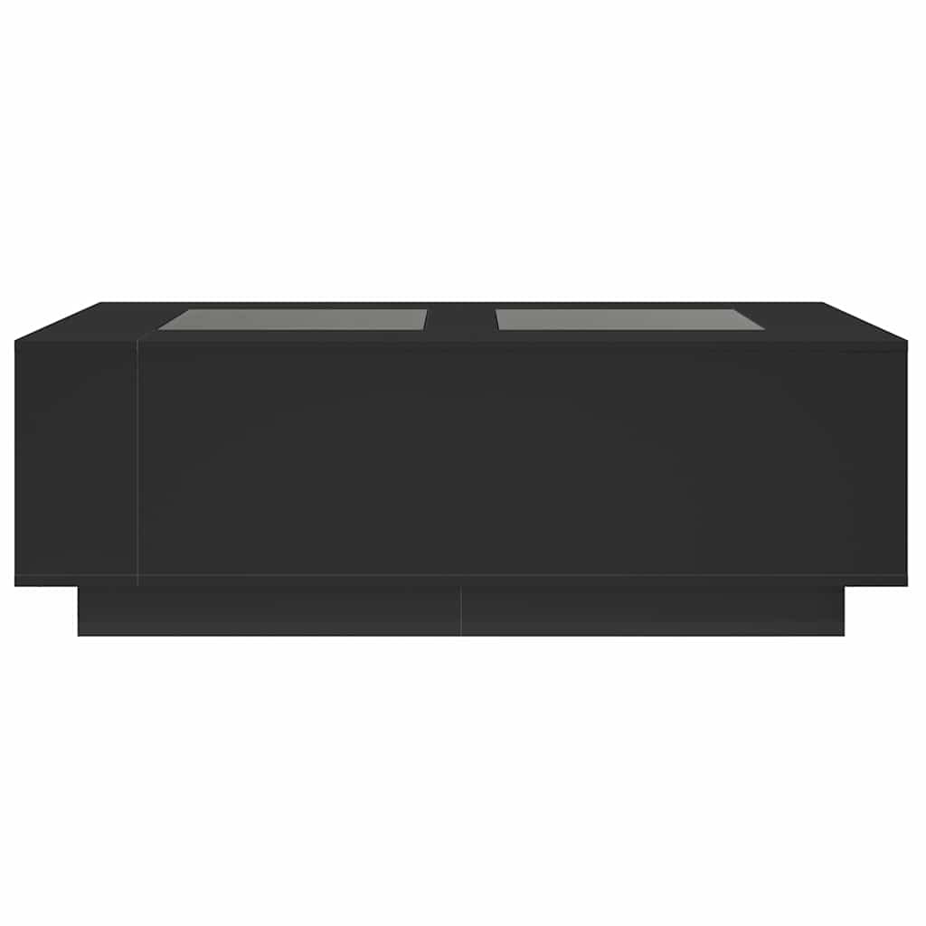 Table basse avec LED Infinity Noir 116x69x40 cm
