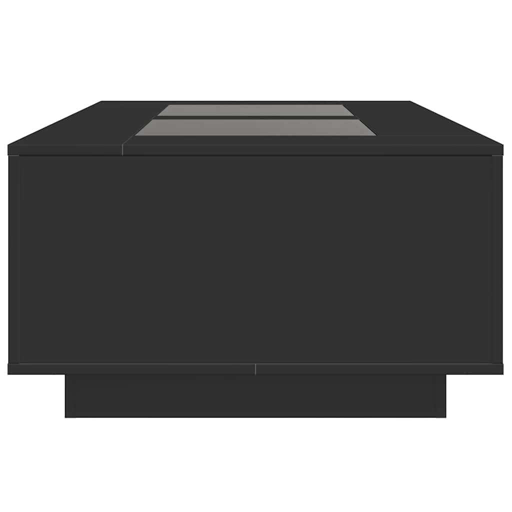 Table basse avec LED Infinity Noir 116x69x40 cm