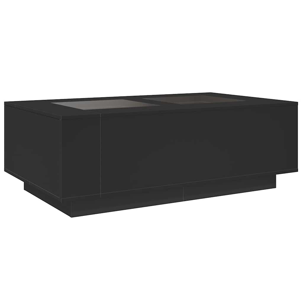 Table basse avec LED Infinity Noir 116x69x40 cm