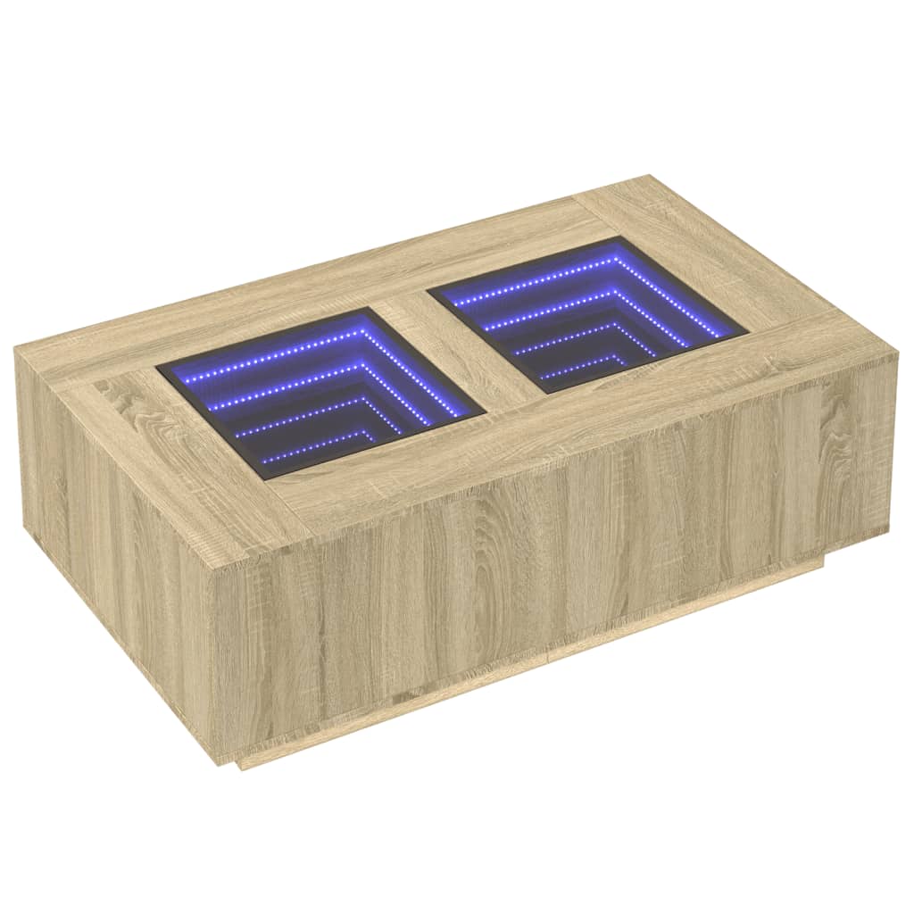 Coffee table with Infinity LED Sonoma oak 116x69x40 cm