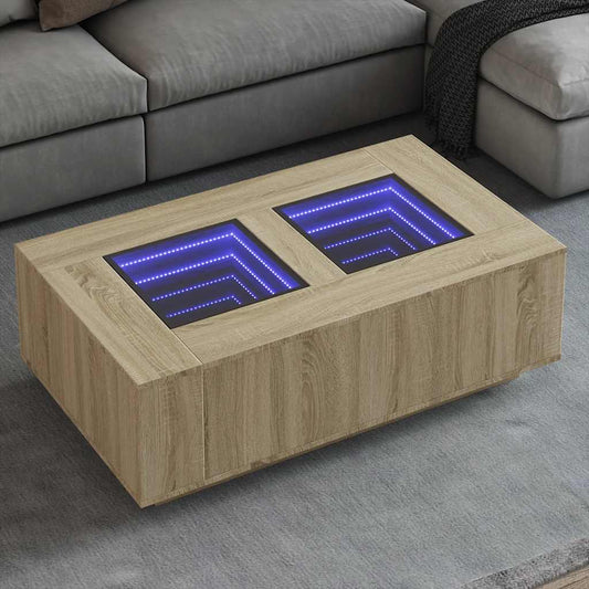 Coffee table with Infinity LED Sonoma oak 116x69x40 cm