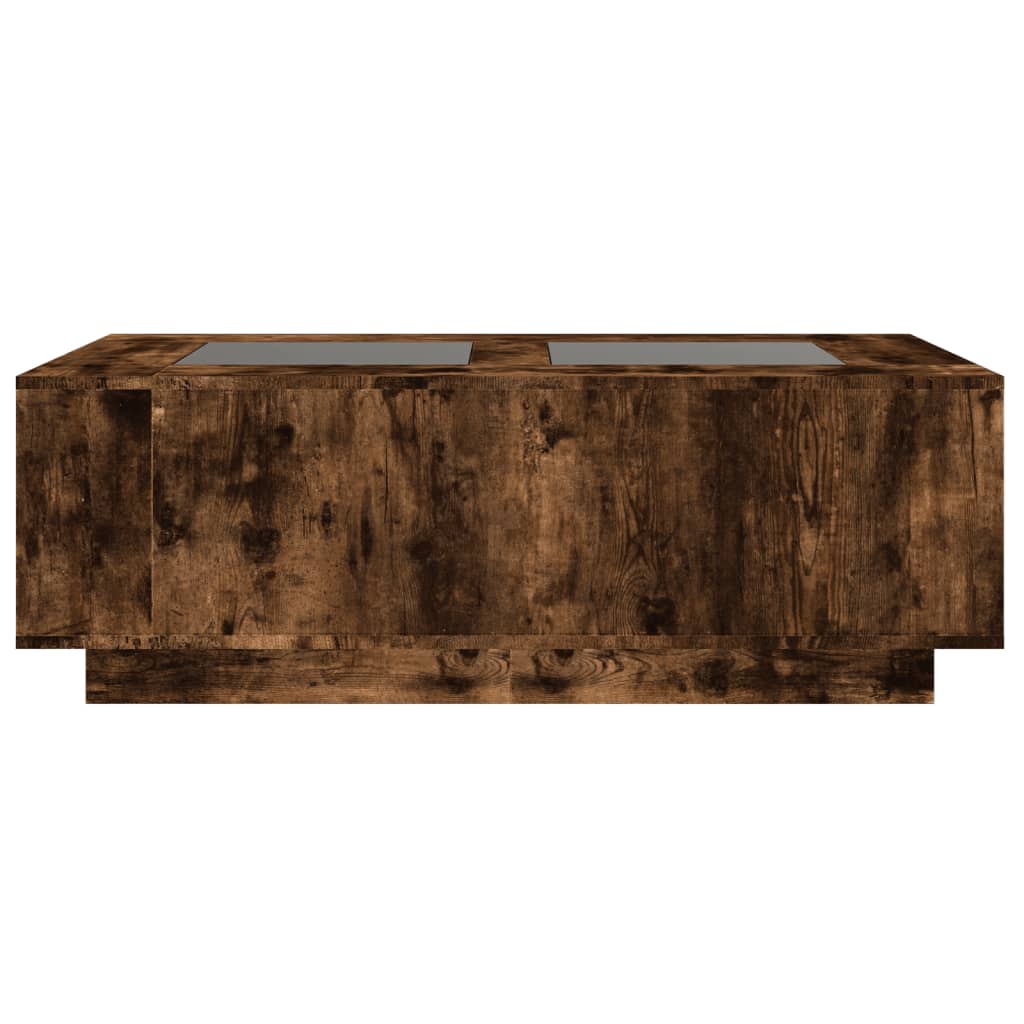 Table basse avec LED Infinity en chêne fumé 116x69x40 cm