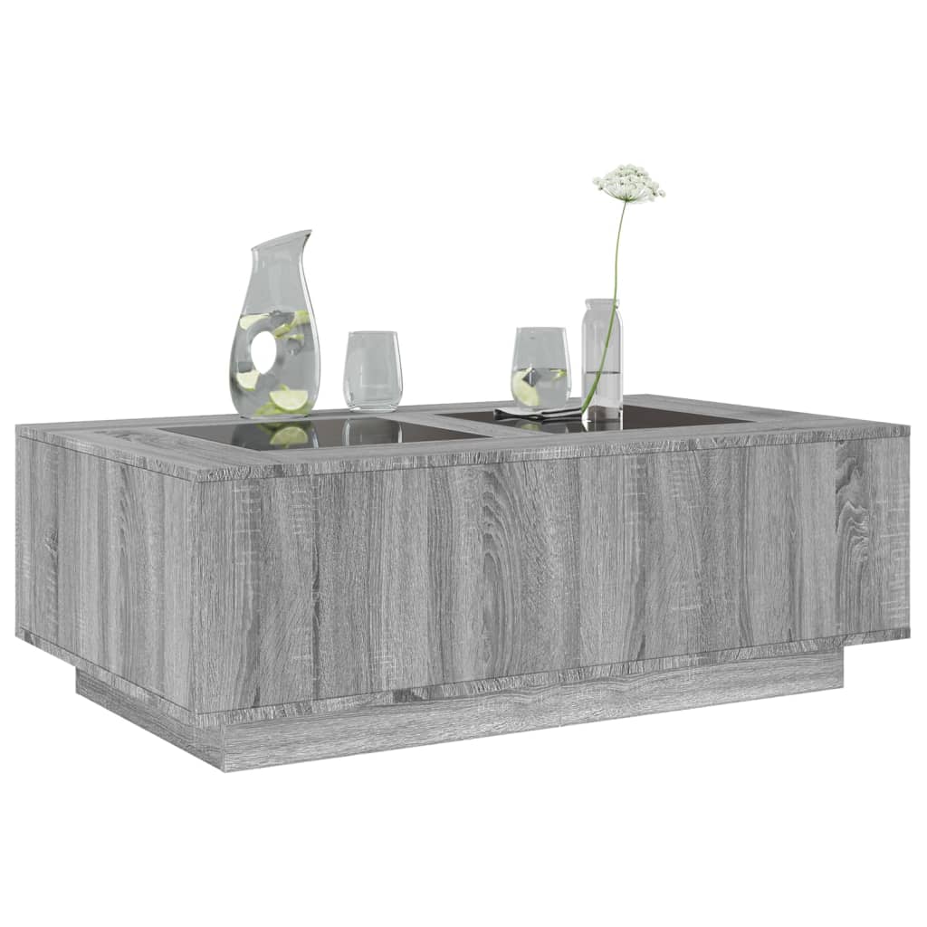 Coffee table with Infinity LED, Sonoma Grey 116x69x40 cm