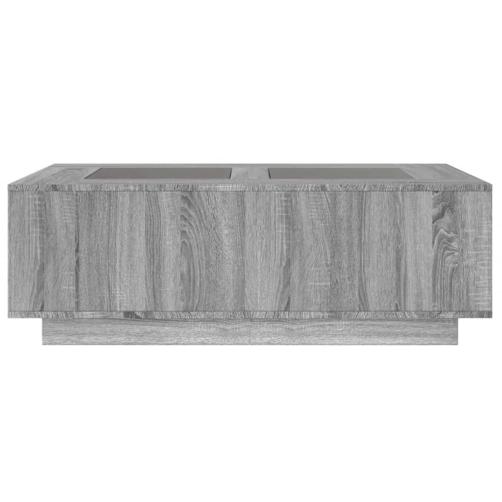 Coffee table with Infinity LED, Sonoma Grey 116x69x40 cm