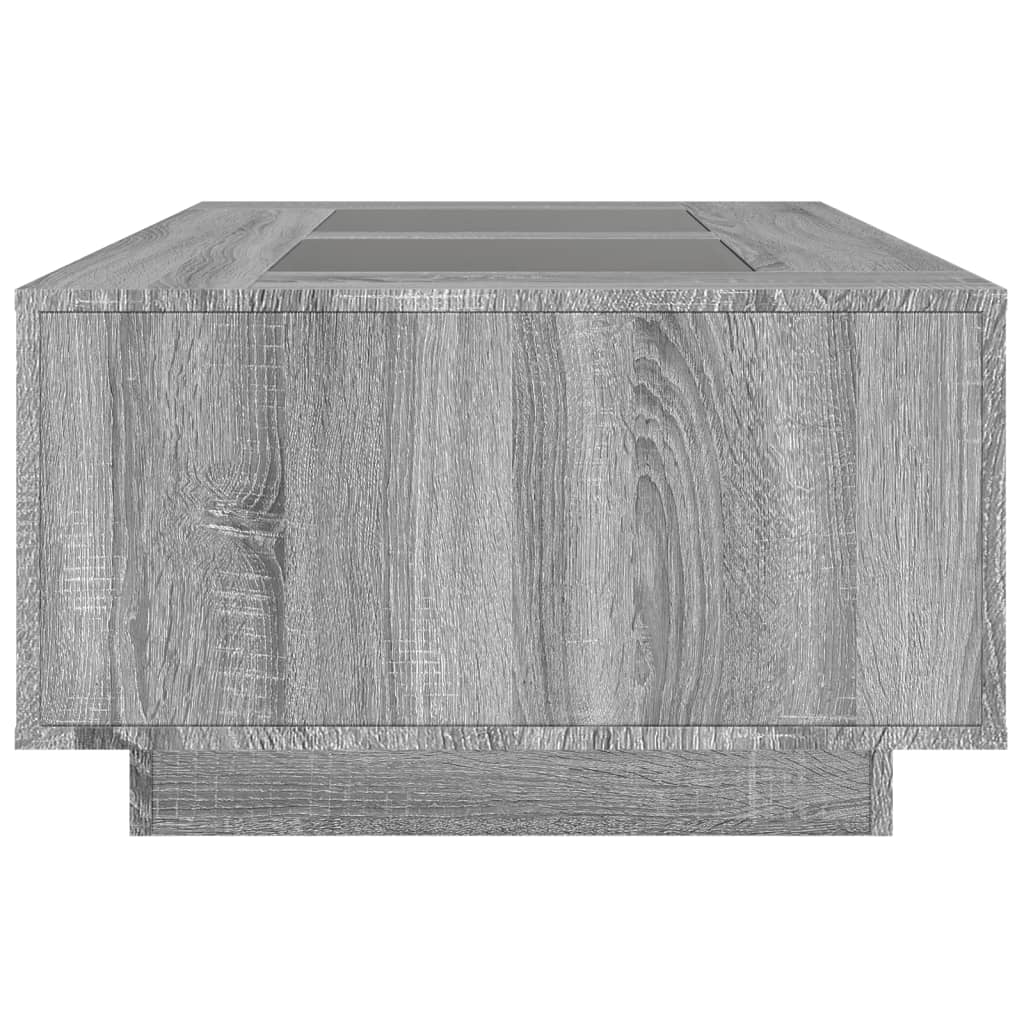Coffee table with Infinity LED, Sonoma Grey 116x69x40 cm