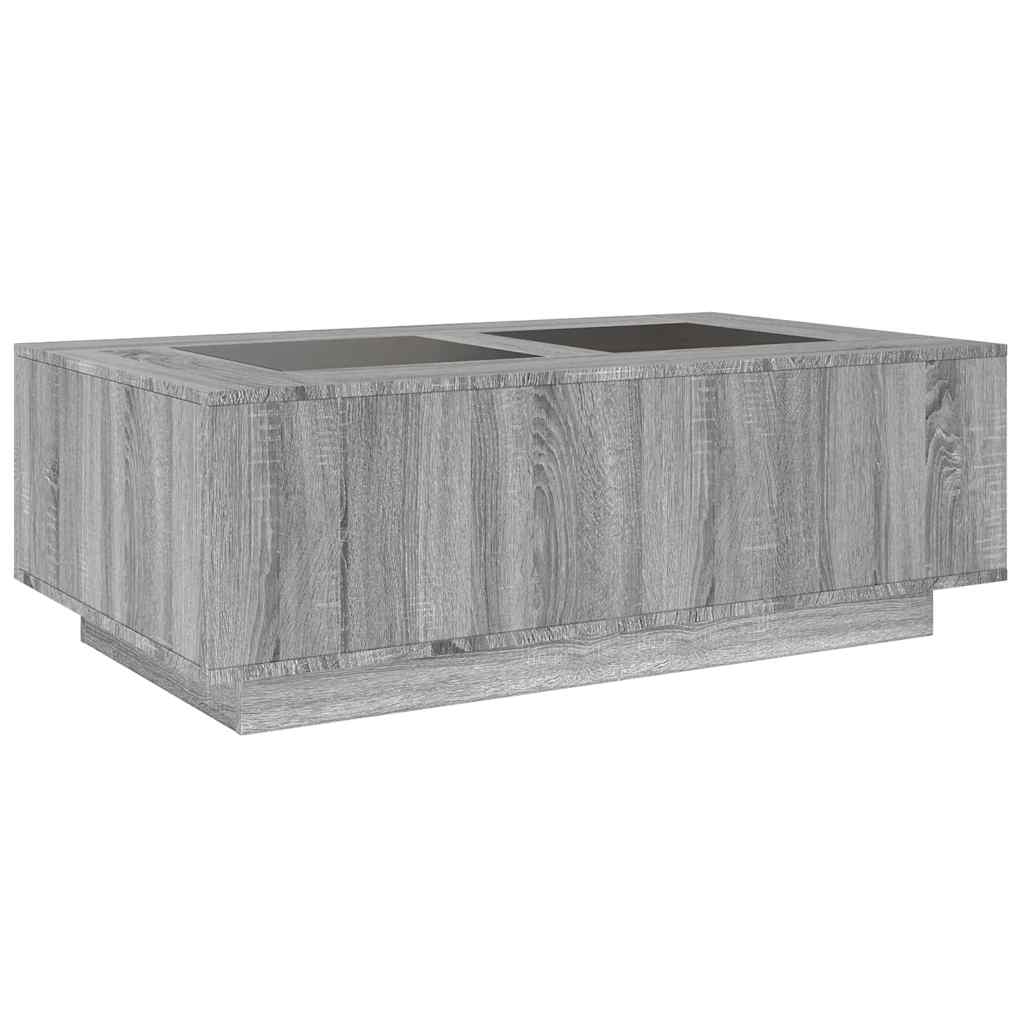 Coffee table with Infinity LED, Sonoma Grey 116x69x40 cm