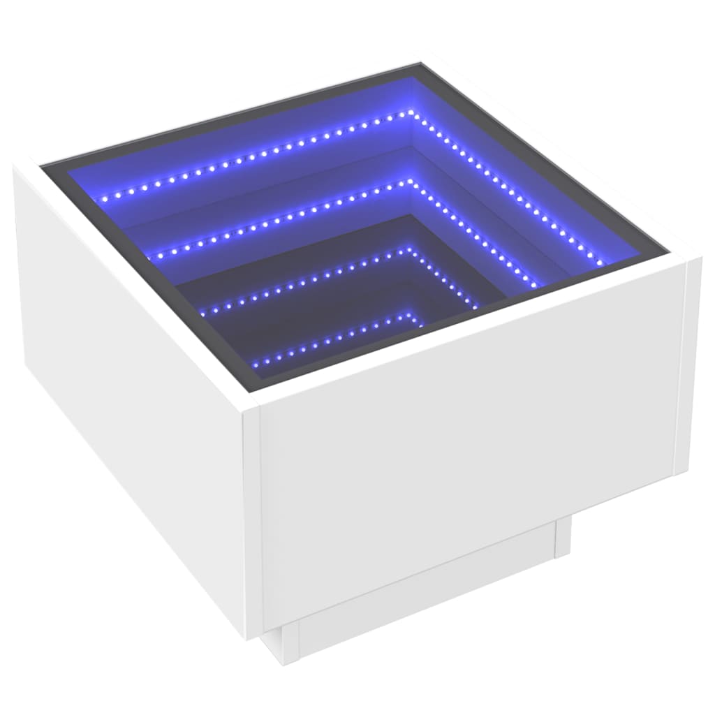 Bedside table with Infinity LED white 40x40x30 cm