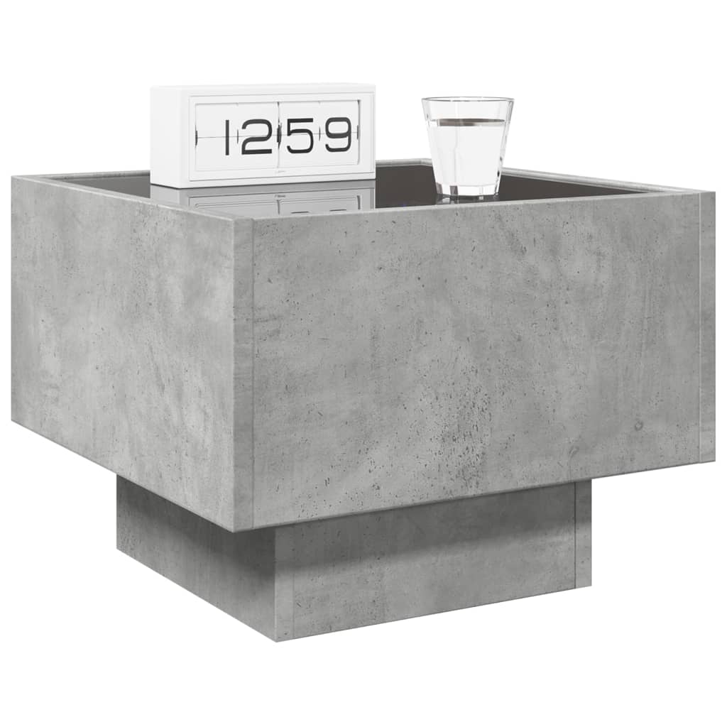 Bedside table with Infinity LED concrete grey 40x40x30 cm