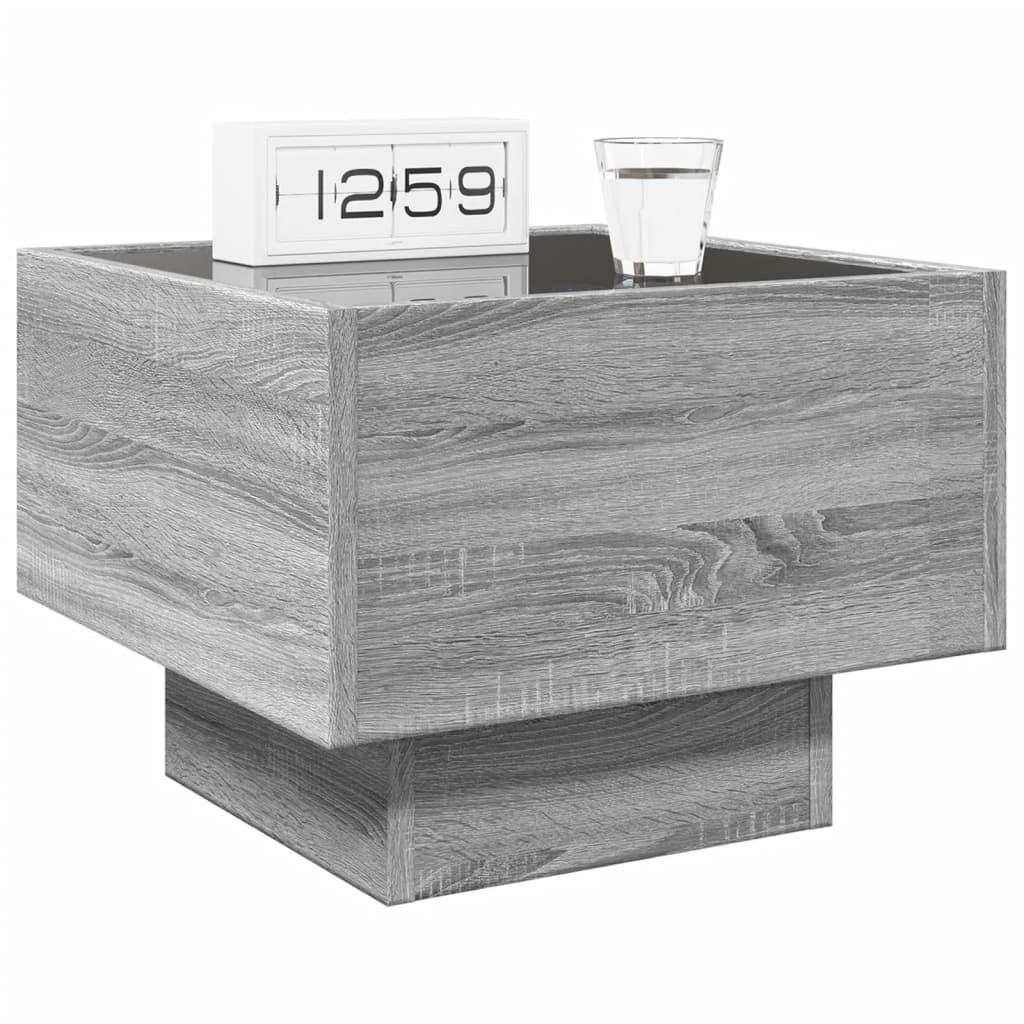 Bedside table with Infinity LED, Sonoma Grey, 40x40x30 cm