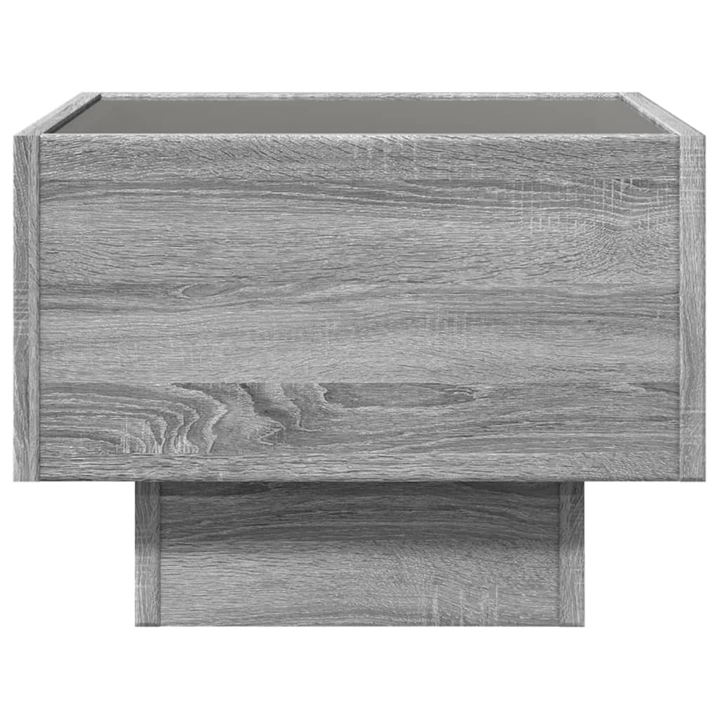 Bedside table with Infinity LED, Sonoma Grey, 40x40x30 cm