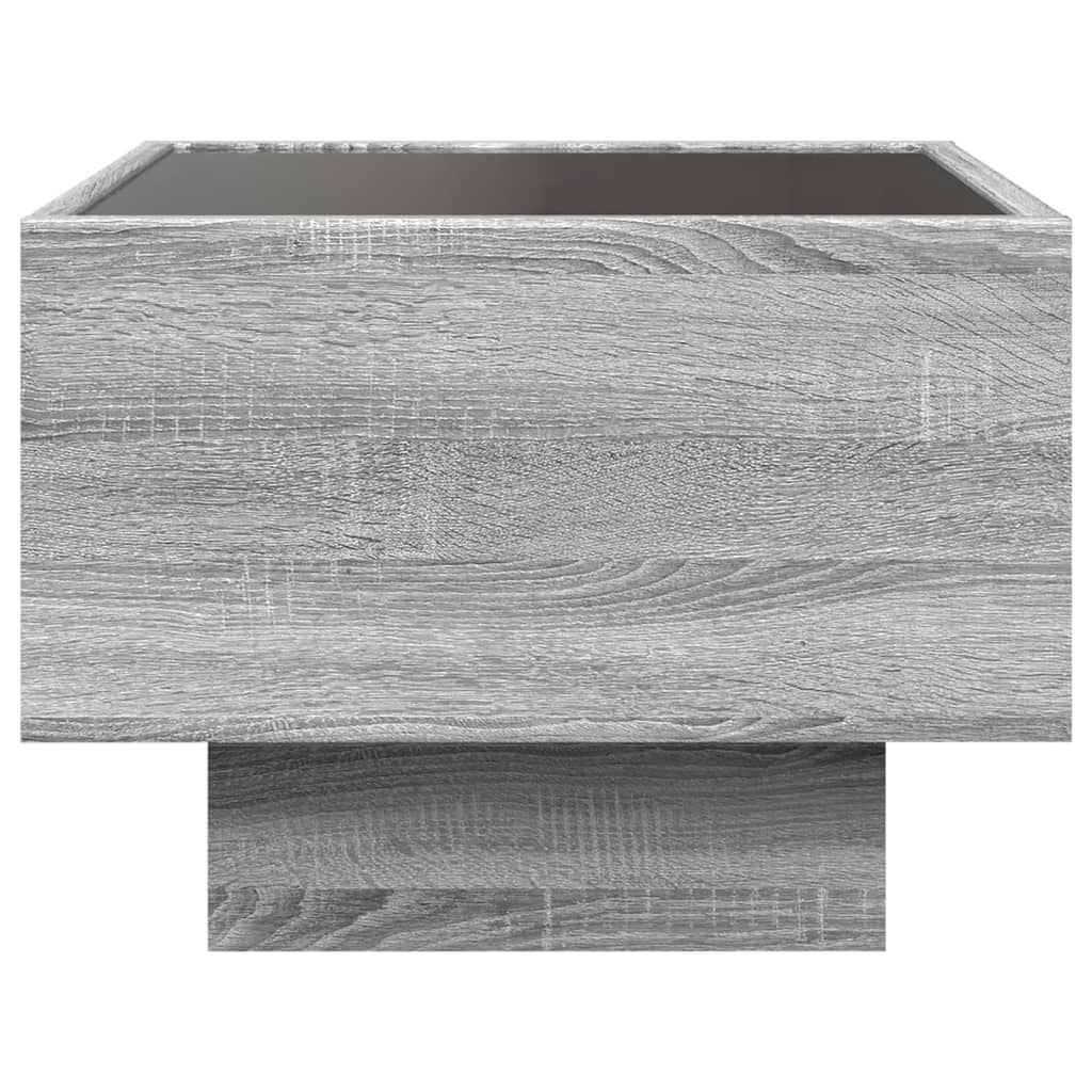 Bedside table with Infinity LED, Sonoma Grey, 40x40x30 cm