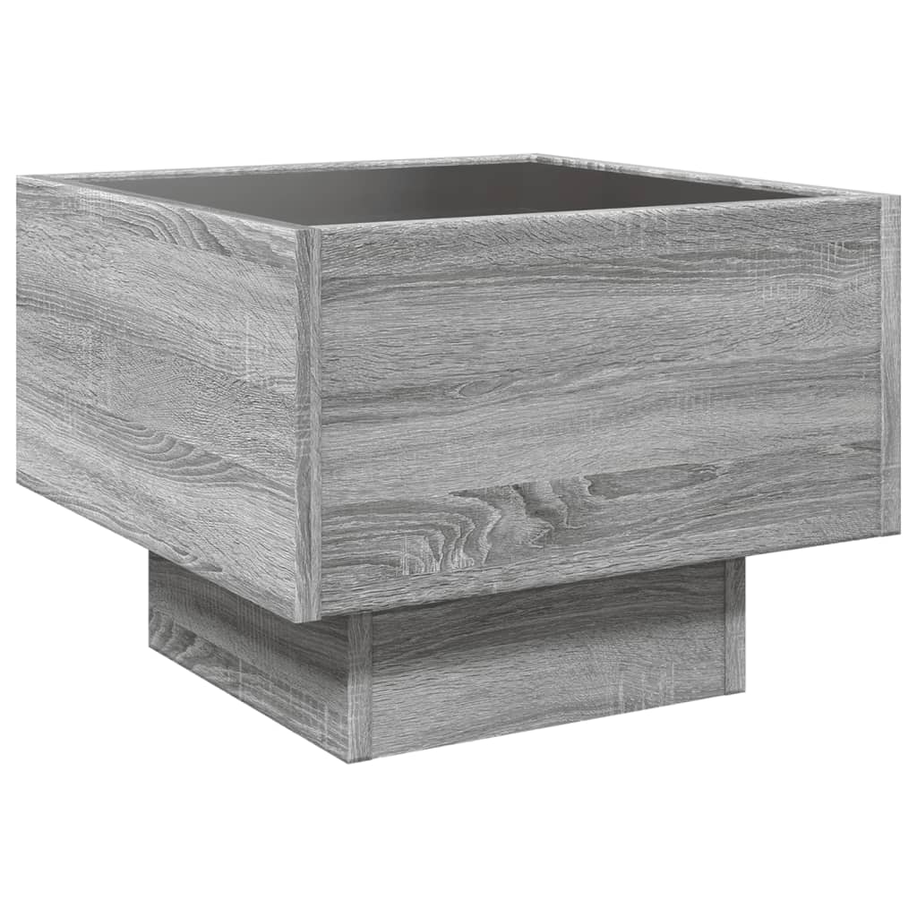 Bedside table with Infinity LED, Sonoma Grey, 40x40x30 cm