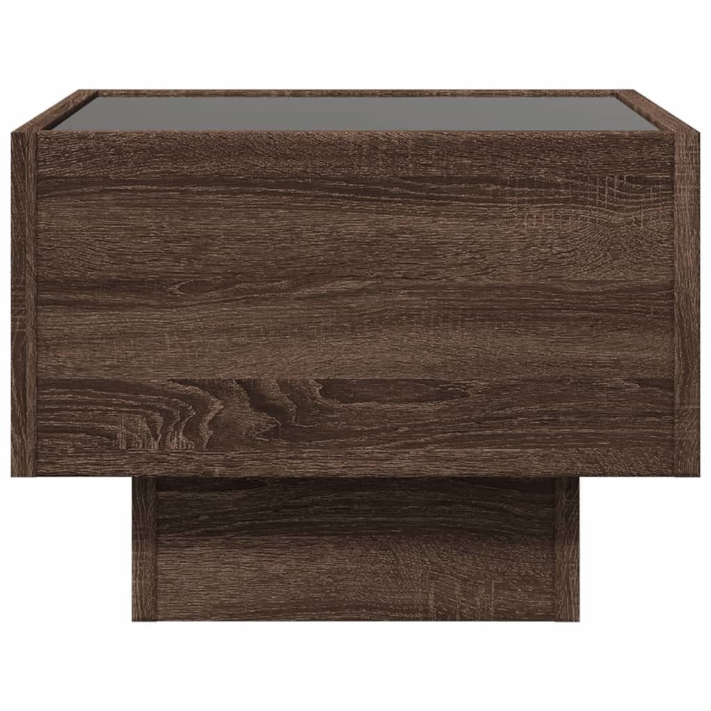 Bedside table with Infinity LED brown oak look 40x40x30 cm