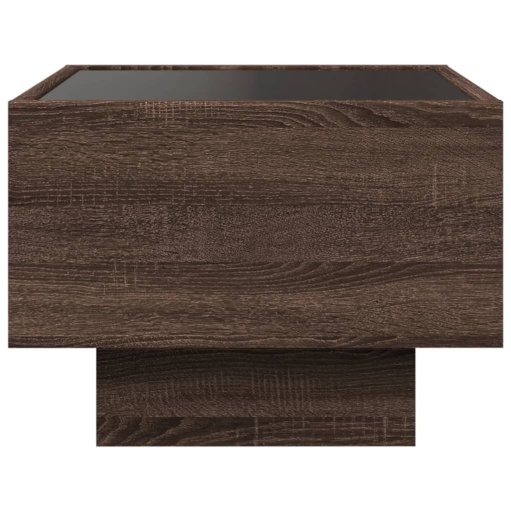 Bedside table with Infinity LED brown oak look 40x40x30 cm
