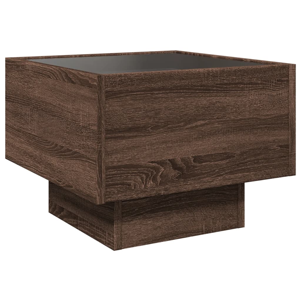 Bedside table with Infinity LED brown oak look 40x40x30 cm