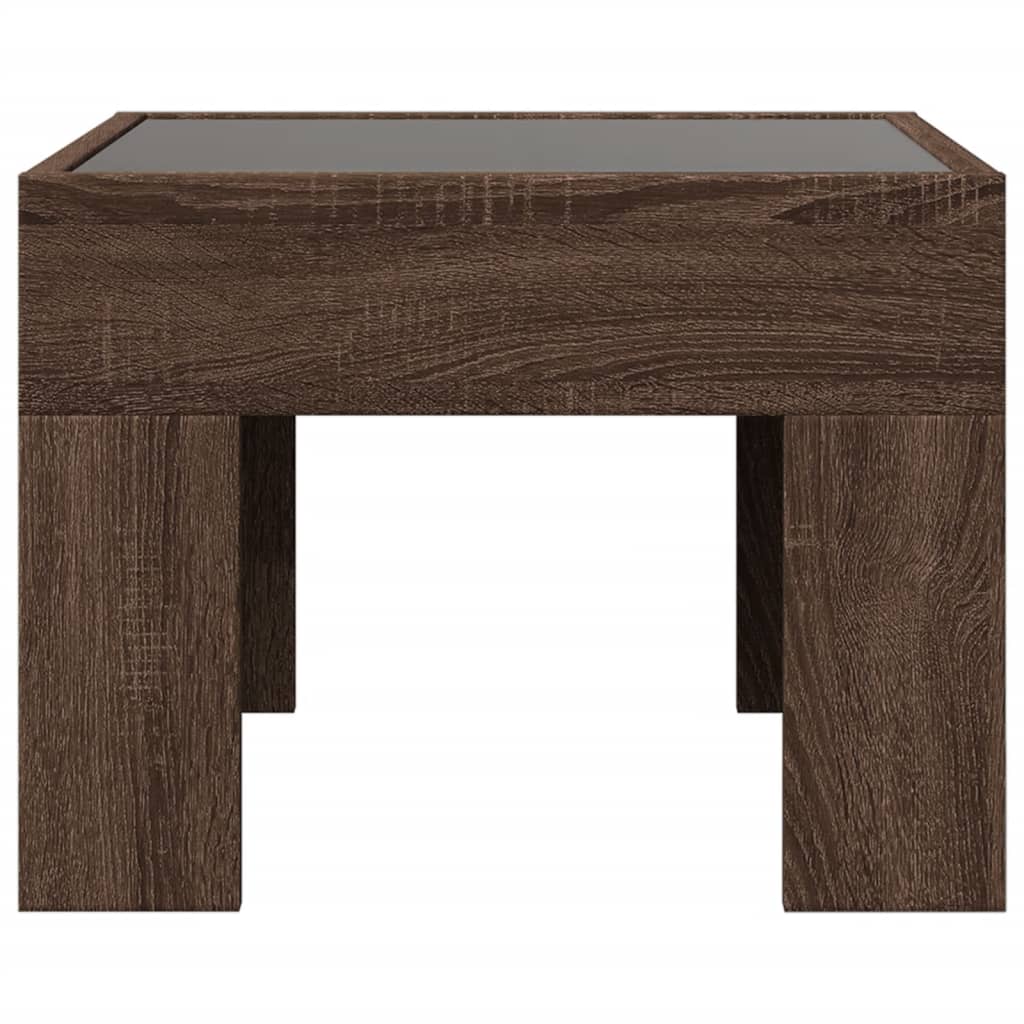 Bedside table with Infinity LED brown oak look 40x40x30 cm