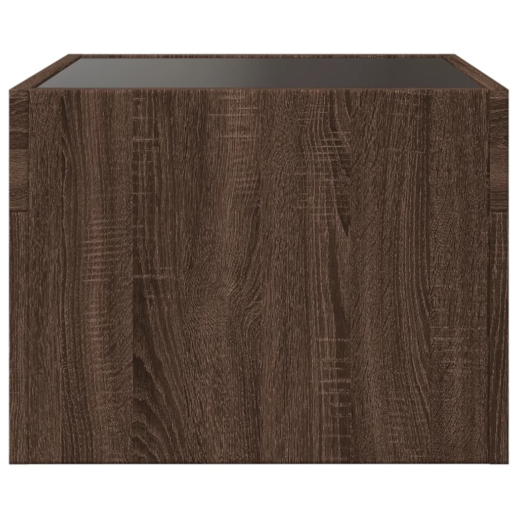 Bedside table with Infinity LED brown oak look 40x40x30 cm