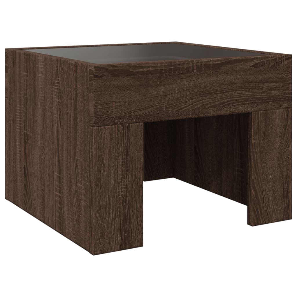 Bedside table with Infinity LED brown oak look 40x40x30 cm