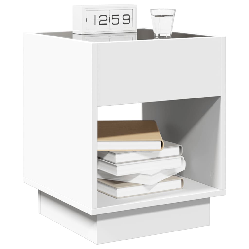 Bedside table with Infinity LED white 40x40x50 cm