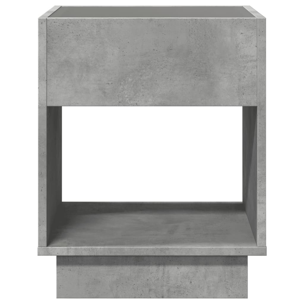 Bedside table with Infinity LED concrete grey 40x40x50 cm