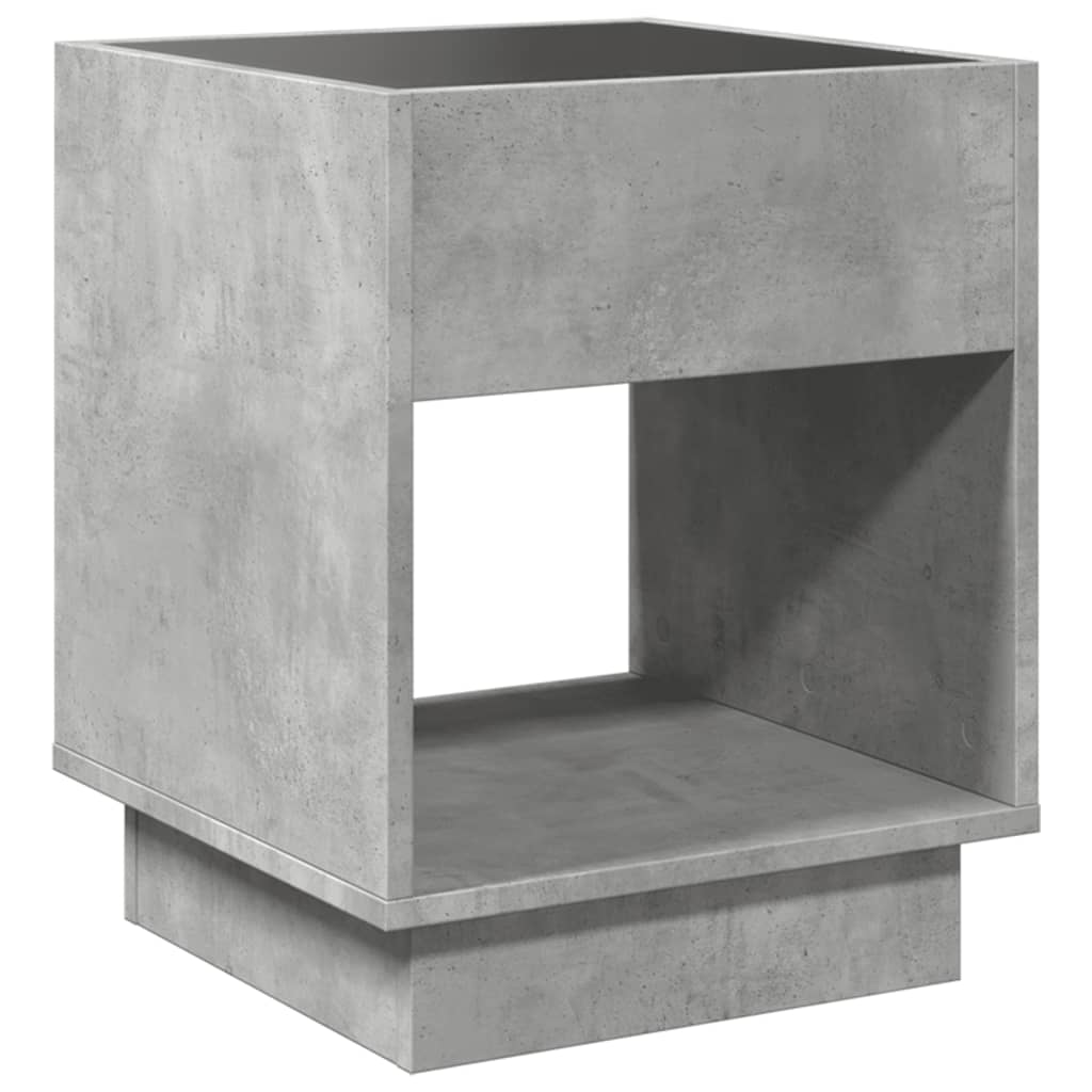 Bedside table with Infinity LED concrete grey 40x40x50 cm