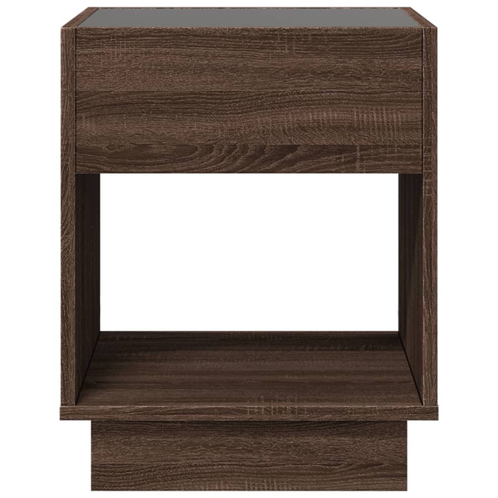 Bedside table with Infinity LED brown oak look 40x40x50 cm