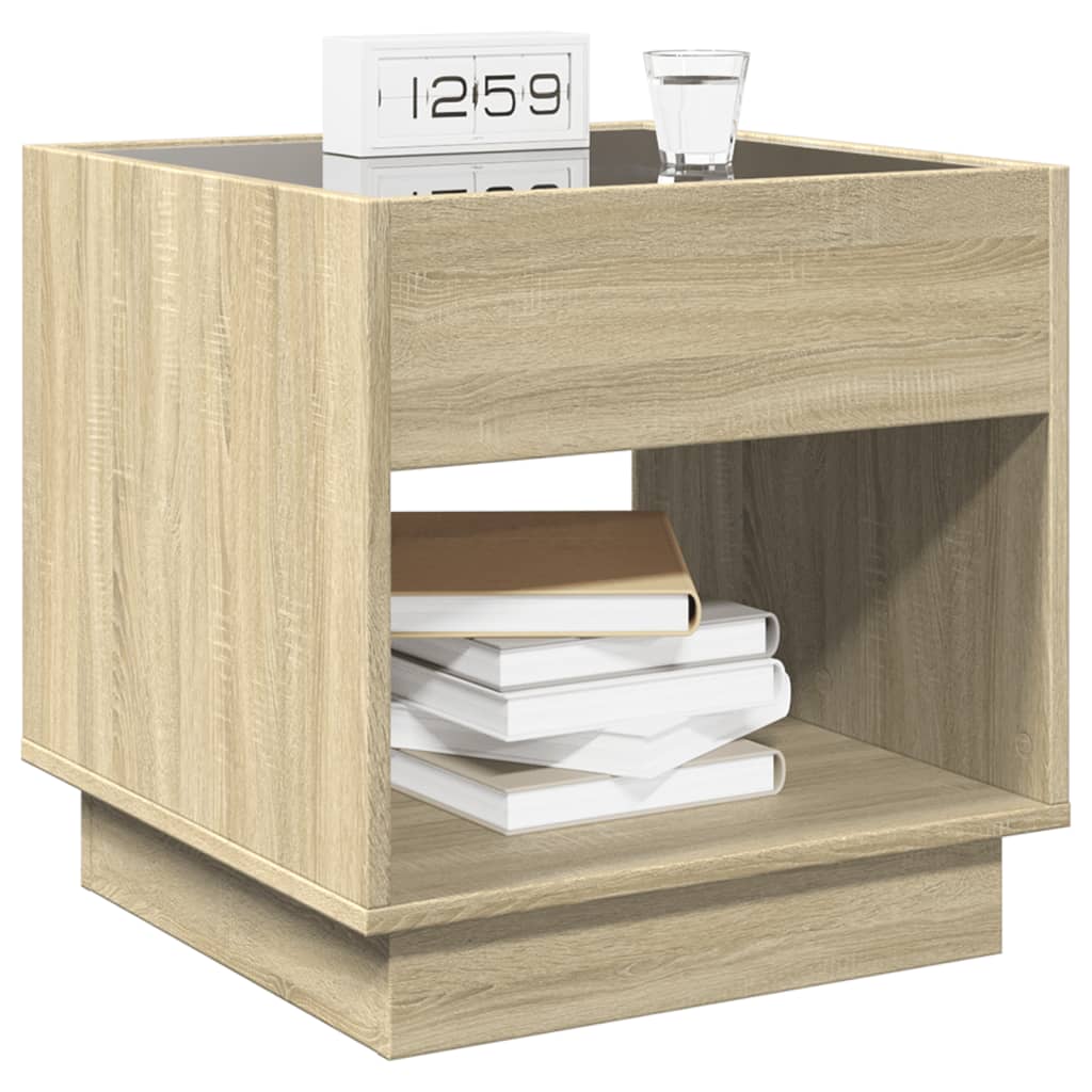 Bedside table with Infinity LED Sonoma oak 50x50x50 cm