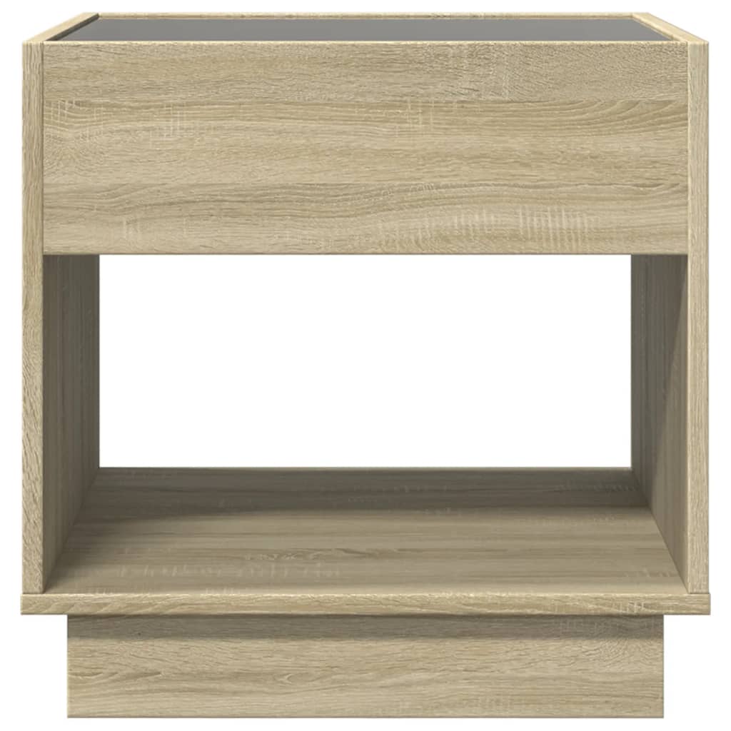 Bedside table with Infinity LED Sonoma oak 50x50x50 cm