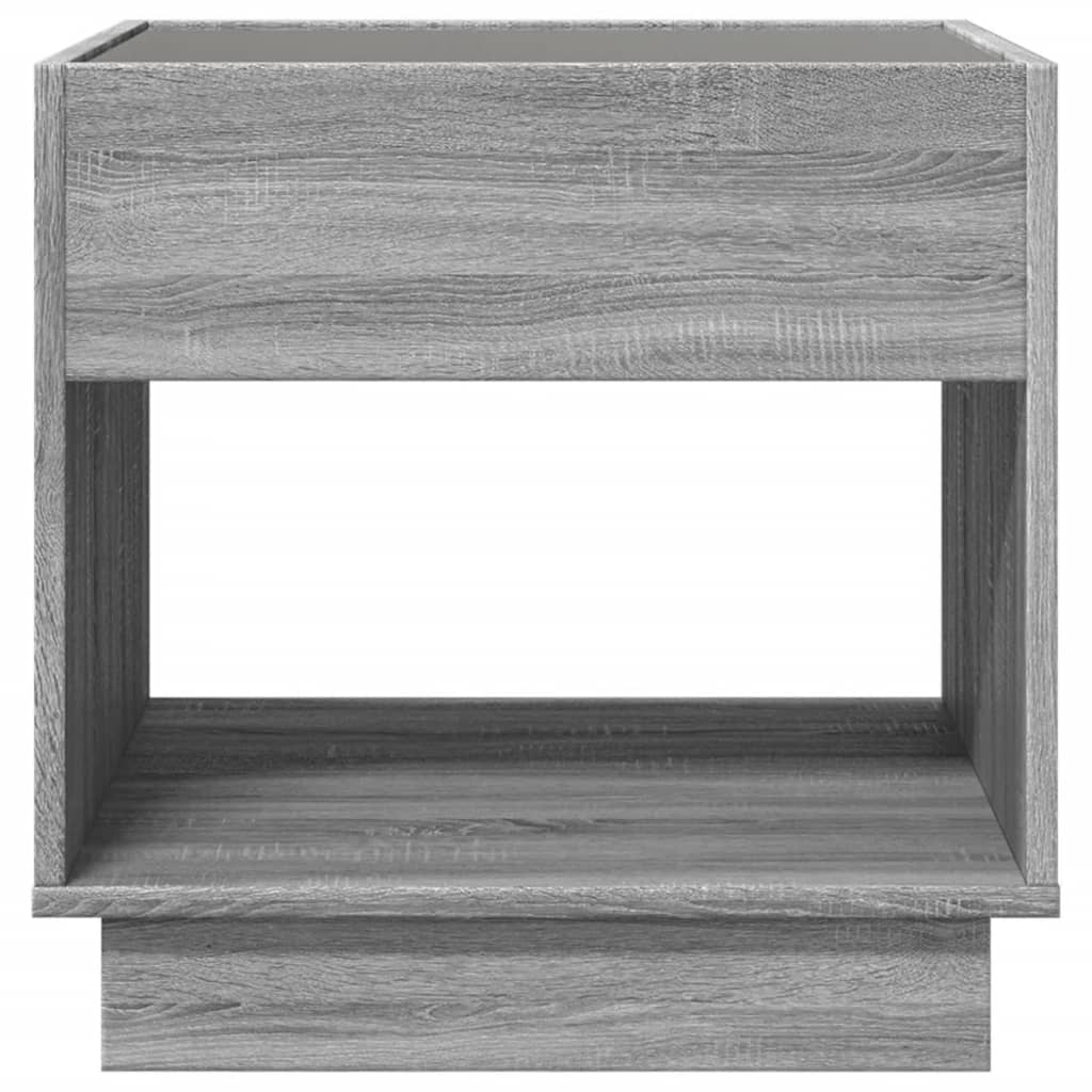 Bedside table with Infinity LED, Sonoma Grey, 50x50x50 cm