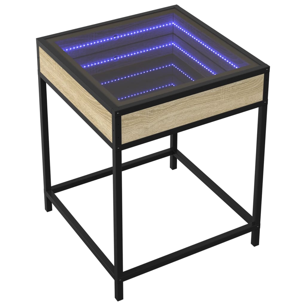 Bedside table with Infinity LED Sonoma oak 40x40x51 cm